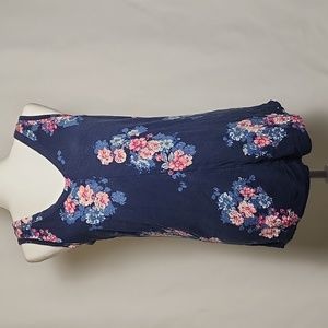 Maurices Medium Blue Flower Tank